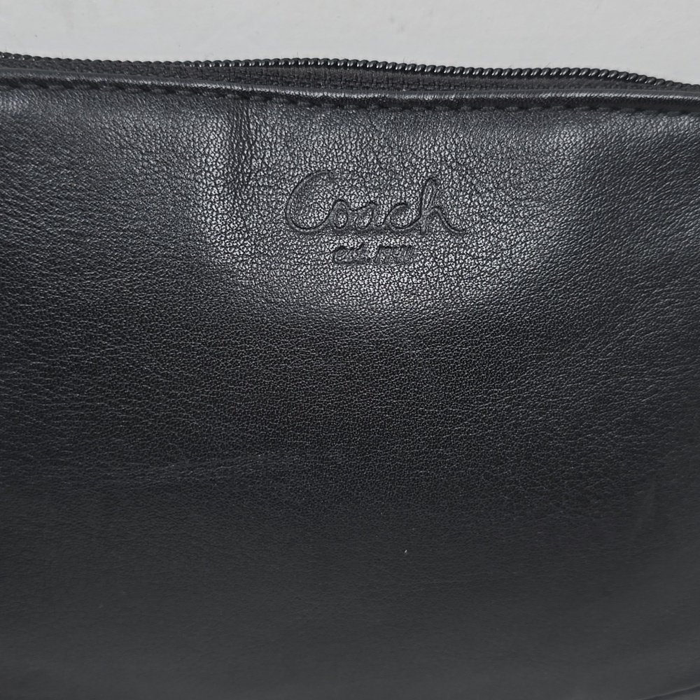 Vintage Coach Ashley Black Leather Zipper Closure Wristlet Coin Wallet - Picture 3 of 11